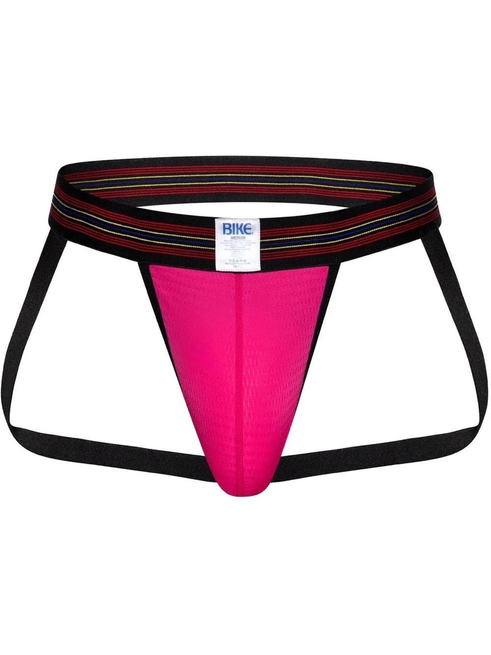 BIKE Hot Pink Athletic Jockstrap with Black Stripe Waistband